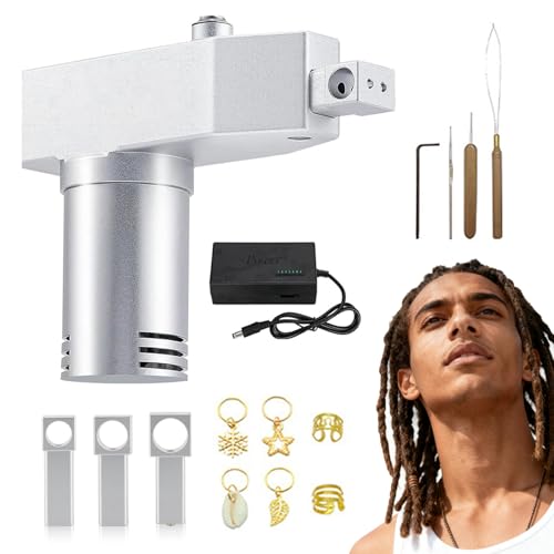 RUODATONLY Machine à Tresser Dreadlocks Électrique Portable – Crochet à Locks Automatique pour Dreadlocks Instantanés, Machine à Tresse pour Cheveux...