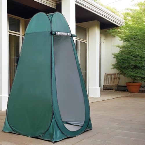 Pop-Up Duschzelt 190cm Toilettenzelt Camping Wurfzelt mit Sichtschutz für Outdoor Garten Dusche Tragbares WC-Zelt Umkleidekabine (Armee Grün)