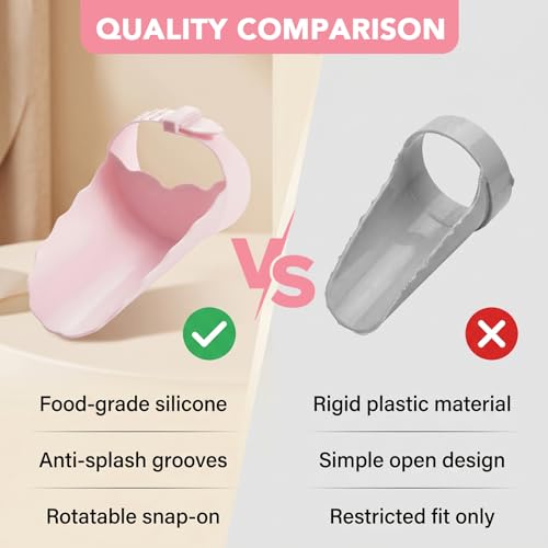 Image of Faucet Extender for Kitchen Sink and Bathtub, Universal PP Kids Hand Wash Faucet Extension Easy Install Toddler Bathroom Accessory (Pink)