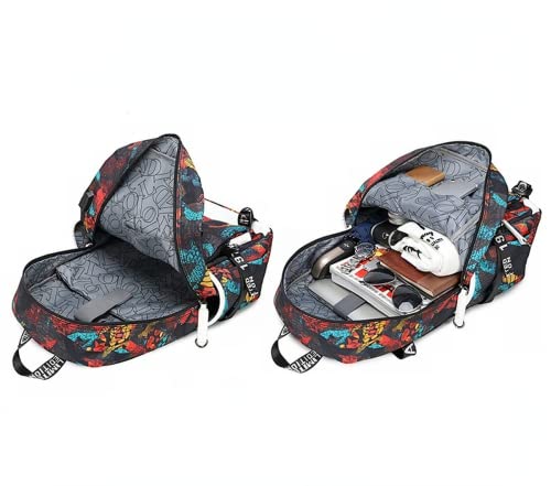 Anime Cartoon Backpack, Large Capacity College Laptop Bag With Usb Charging Port, Casual Travel Daypack Gift For Adult Youth, Black #TOP5