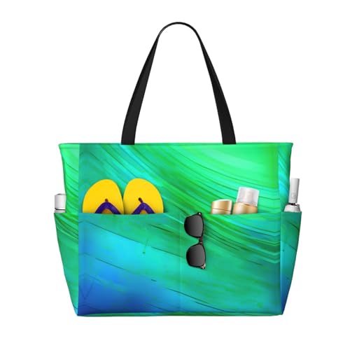 Sac à bandoulière imperméable grand format imprimé bleu sarcelle