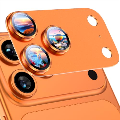 Protecteur d'objectif d'appareil photo pour iPhone 17 Pro verre trempé orange cosmique