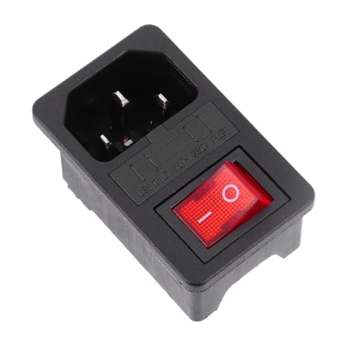 IWOWHERO Enchufe de Corriente Ac Pines con Fusible Interruptor Integrado con Luz para Caja Cnc y Electrodomésticos