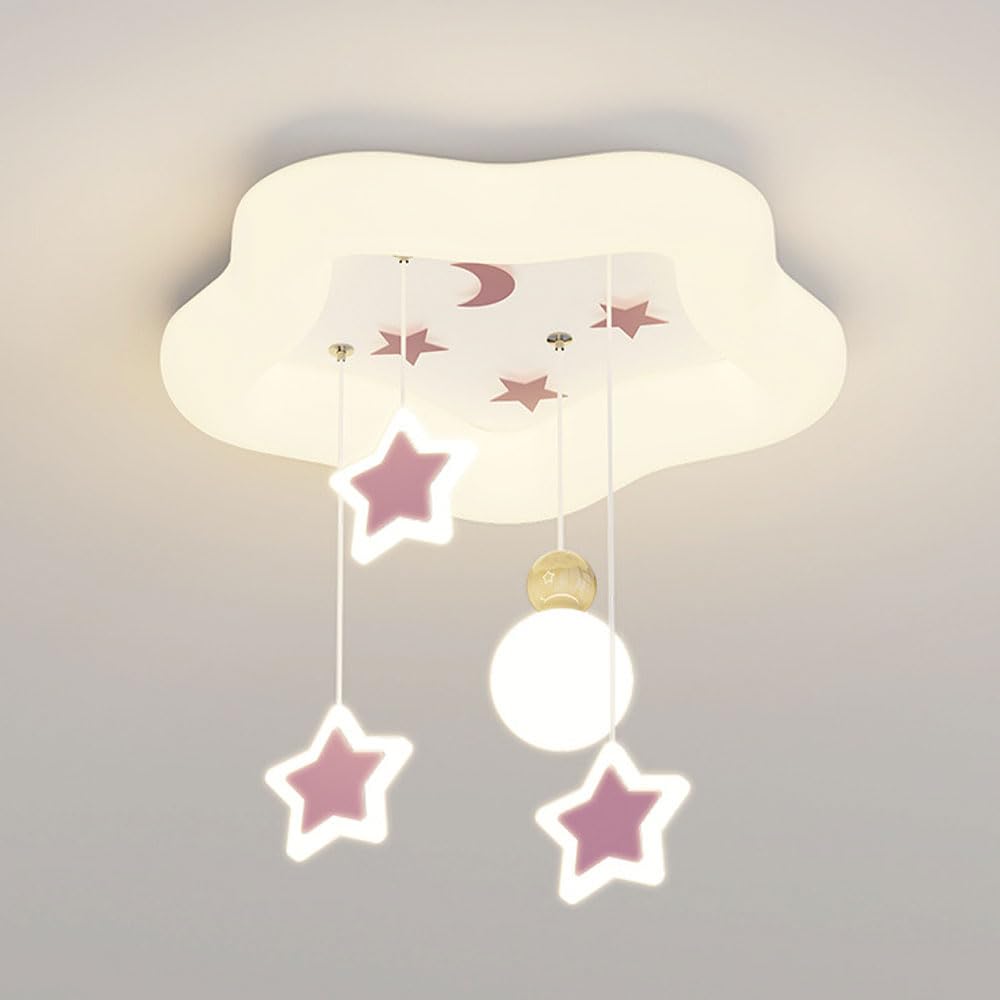 Plafonnier LED étoile blanc style nordique pour luminaire de chambre d'enfant