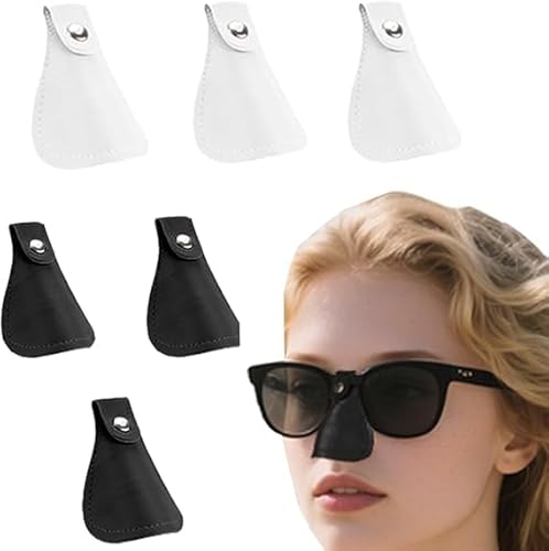 6 Set Nose Sun Protection Nose Protector UV Eye Patch for Glasses Sunlight Men Women (Black White, L)