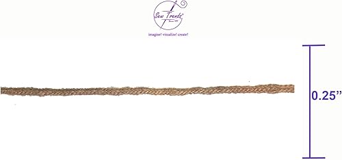 Miniatura 2 de SEW TRENDS Cinta de encaje de trenza de vino de yute natural redondo de 7 yardas de ancho, acolchado de costura renacentista, carnaval, danza,
