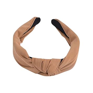 MHDGG 1Pcs Knotted Headbands for Women Turban Headbands for Women Wide Headbands for Women Knot Headband Solid Colors Hair Knotted Hair Band for Women Headwear,Khaki