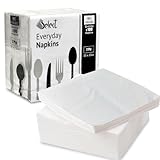 Select White Paper Napkins - Pack of 100 2-Ply Disposable Table Napkins - Soft and Strong Paper Serviettes for All Occasions - Everyday Tissues for Cleaning Spills Wiping Surfaces Personal Hygiene