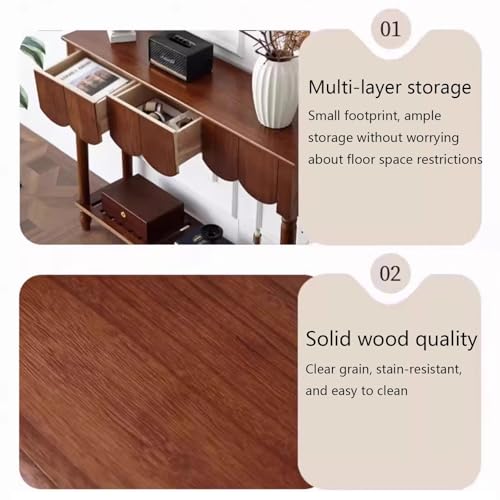 Mesa de sofá de madera con cajones para decorar un recibidor o pasillo moderno 4