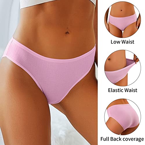 Image of Women's High Waist Cotton Underwear Soft Brief Panties Decorated with Lace Regular and Plus Size