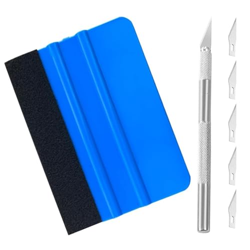 JOYVOX 7 Pcs Car Vinyl Wrap Tool Kit Wallpaper Smoothing Tool Kit Window Tint Application Kit with Squeegee Felt Edge Cutter and Gloves for Car Wrapping Wallpaper and Window Film