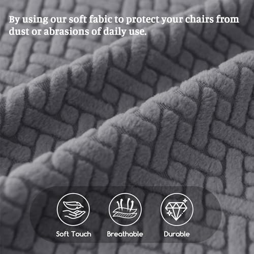 Image of FUANGUI Bar Stool Covers Set of 4, Stretch Bar Stool Seat Covers | Washable Removable Bar Chair Covers with Backs Slipcovers, Bar Chair Covers Square for Kitchen Dining Room Cafe