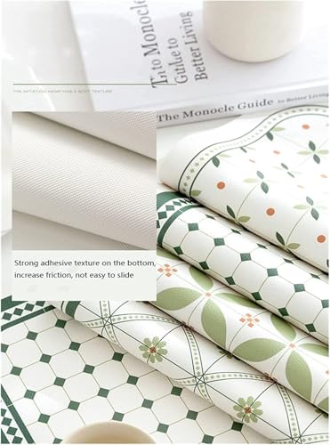Image of Faux Leather Dining Table Placemats | Heat Insulation & Stain Resistant Waterproof Non Slip Dinner Table Mats | Perfect for Home, Kitchen, Restaurant, Office (Sage Green, Set of 6)