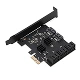 [8 puertos PCI-E a SATA] Equipado con 8 interfaces SATA3.0, conforme a la especificación PCI-E2.0, compatible con 8 conexiones de disco duro SATA y la tasa de transferencia puede ser de hasta 6 Gbps.
