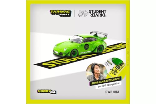 Tarmac Works 1/64 RWB 993 Rafrhythm Fuelfest Student Driver Verde miniatura 5