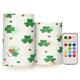 Kcldeci Flammenlose LED-Kerzen, irisches Kleeblatt, St. Patrick's Day, batteriebetrieben, exquisite...
