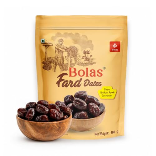 Image of Bolas UAE Fard Dates 500g | Soft & Smooth Khajur /Khajoor | Mild Sweetness | Naturally Low-Fat | No Added Sugar | No Preservatives | Rich in Fibre | Dry Fruits