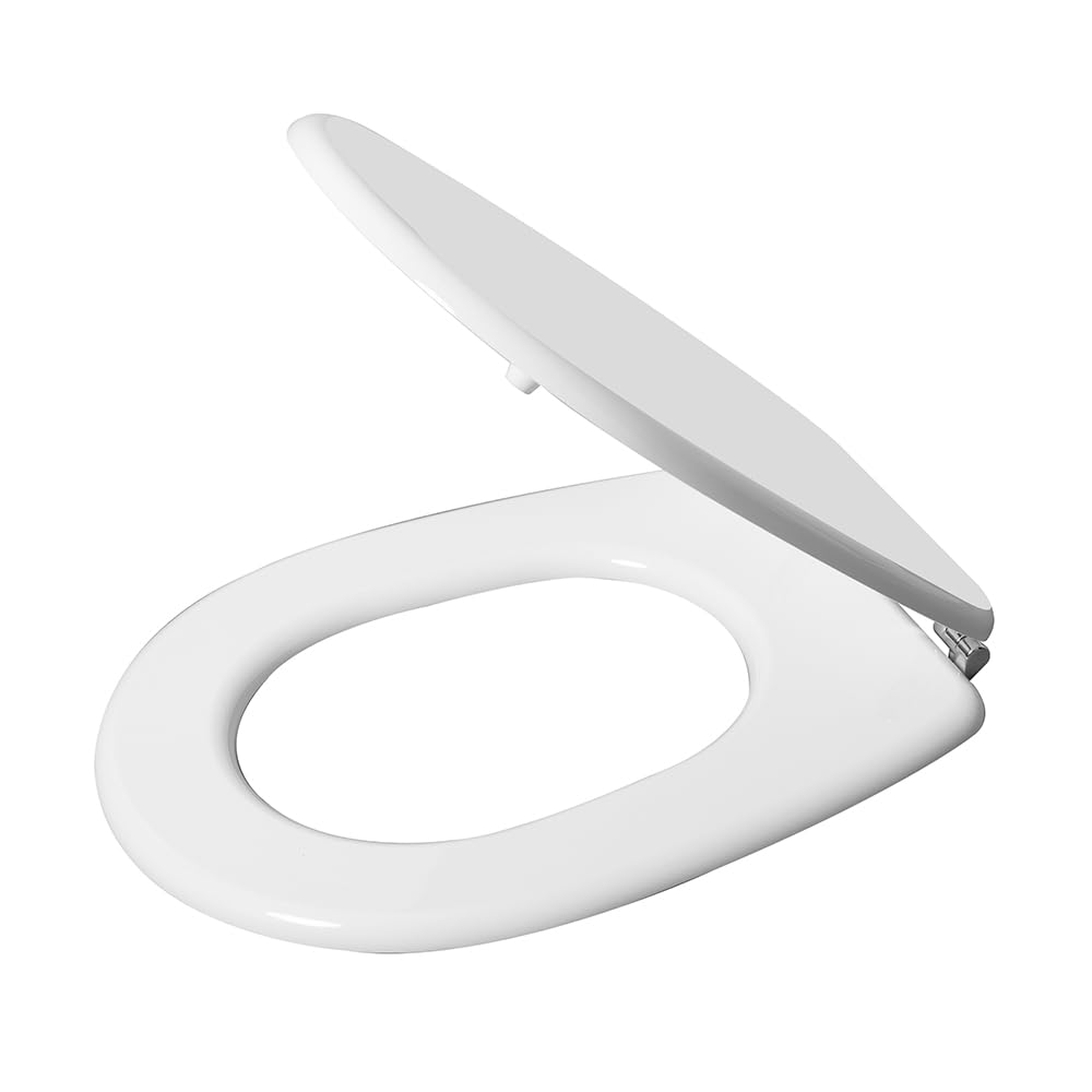 Copriwater Liuto Ideal Standard Dedicato Bianco in Legno Rivestito Resina | Sedile WC Compatibile Vaso Ideal Standard Liuto | con Paracolpi Antiscivolo E Cerniere in Ottone Cromato Incluse