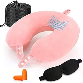 look envy Soft Travel Pillow - Memory Foam Neck Pillow,Portable,Washable Pillow Cover,Neck Perfect Support,Special Designed for Airplane & Car & Office Use (UK-Pure Black)