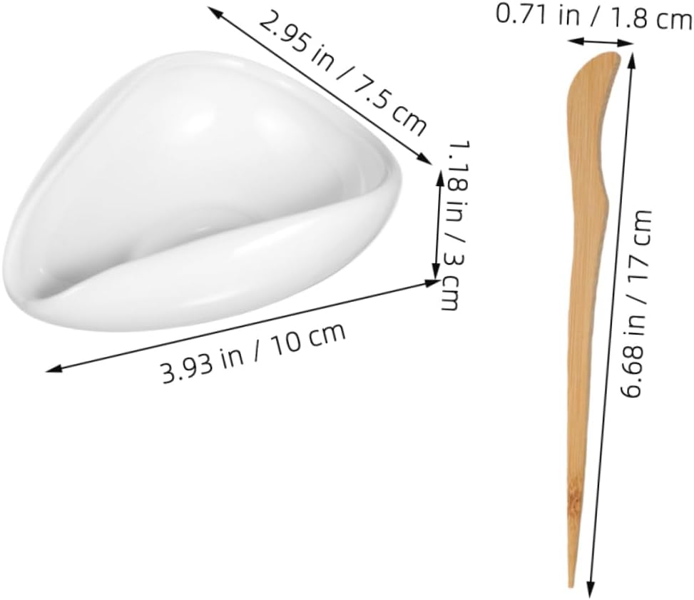 GLEAVI 1 Set Porcelain Cha Vessel Spoon Scoop Coffee Beans Dosing Cup Loose Tea Leaf Tray Chinese Ceremony Accessories For Home Office Use