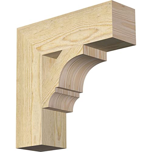 4"W x 14"D x 14"H Balboa Block Rough Sawn Bracket, Douglas Fir
