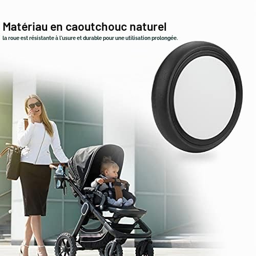 Roue Poussette Remplacement, Roues de Rechange pour Poussette, Roues Avant/arrière, Rotation à 360 degrés pour Yoya, etc. (Une Paire de Roues arrière)