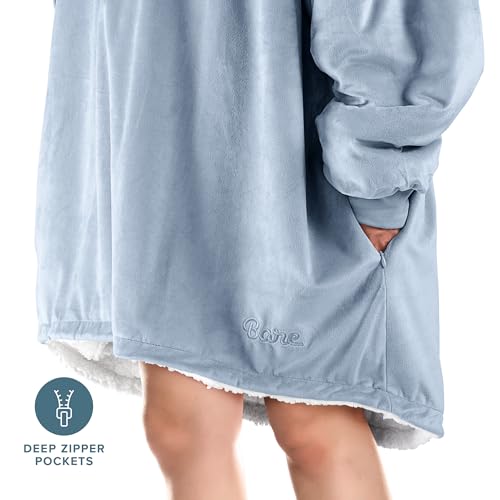 Image of Bare Home Wearable Blanket Hoodie - Soft Plush Sherpa - Warm and Cozy - Oversized Wearable Blanket