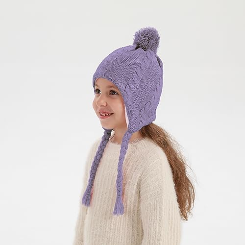 Image of Kids Winter Beanie Hat Mittens Set Warm Fleece Hat Baby Toddler Knitted Hat & Gloves for Boys, Girls