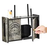 ÉTAGÈRE DE STYLE LOUVER - L'intérieur est propre et bien rangé, de sorte que la gestion des articles ne soit plus compliquée. Il y a suffisamment d'espace for placer le routeur, le modem et la multiprise. non seulement ajoute de la fonctionnalité, mais améliore également l'attrait esthétique de l'étagère.