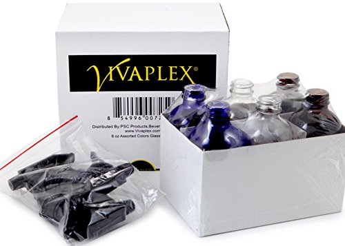 Vivaplex, 6, Large, 8 oz, Empty, Assorted Colors, Glass Spray Bottles with Black Trigger Sprayers3