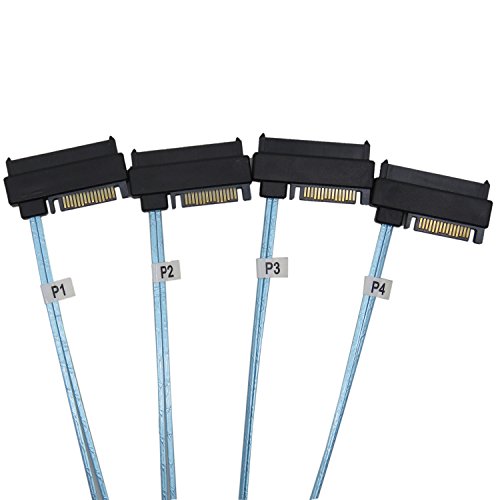 YIWENTEC Mini SAS 36 SFF-8087 to (4) SFF-8482 Connectors with SATA Power 1m