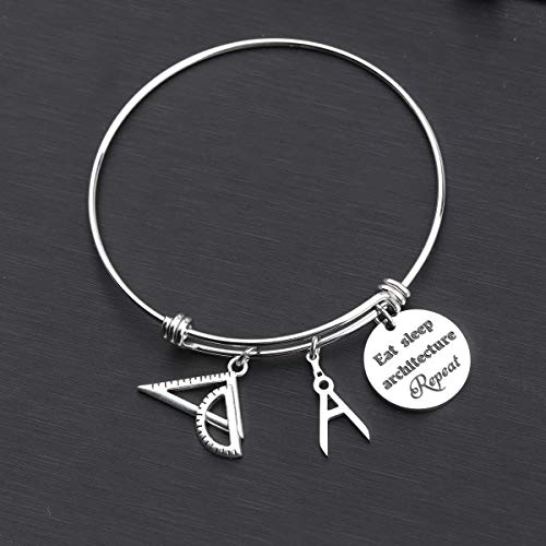 Image of ENSIANTH Architect Bracelet Architecture Gift Eat Sleep Architecture Repeat Expandable Bangle Gift for Architecture (Architect Bracelet)