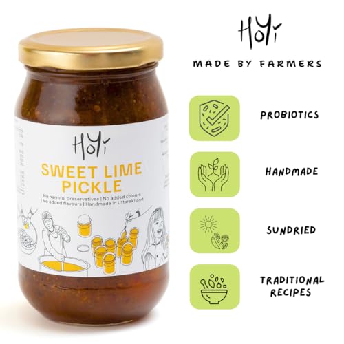 Image of HoYi Sweet Lime Pickle 250g | Khatta Meetha Nimbu Ka Achar | No Refined Sugar, Naturally Sweetened | Handcrafted Organic Sun-Ripened Citrus | Authentic Pahadi Style Indian Pickle