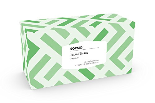 Amazon Brand - Solimo Facial Tissues (18 Flat Boxes), 160 Tissues per Box (2880 Tissues Total) - Thumbnail 2