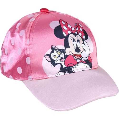 Casquette avec Visière Incurvée Minnie Mouse - Rose - 4 à 8 ans - Avec Broderies de la Collection - Casquette pour Enfants à Scratch Réglable