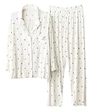 FUWEN Pijamas Mujer, Conjunto de Pijamas de Manga Larga para Mujer, Conjunto de Pijama con Botones para Mujer, Suave,...