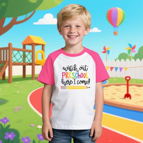 Kids Toddler First Day of Preschool Shirt 4T 5T 6T Boy Girl Pre K Pencil T-Shirt Back to School Tee3