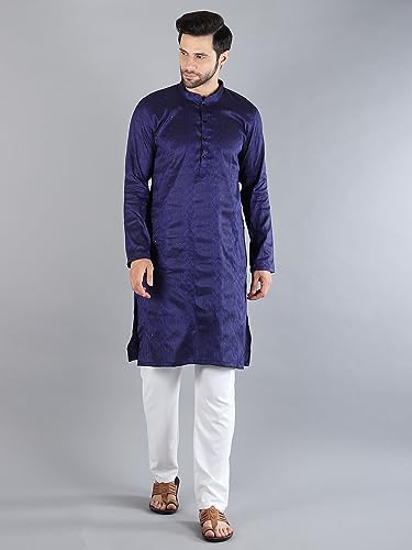Image of Uri and MacKenzie Embroidery Silk Men's Kurta Pyjama Set