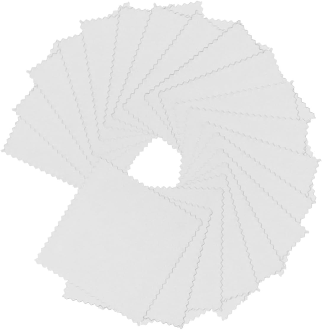 INOOMP Suede Fabric Cleaning Cloth 50pcs 8x8cm Jewelry