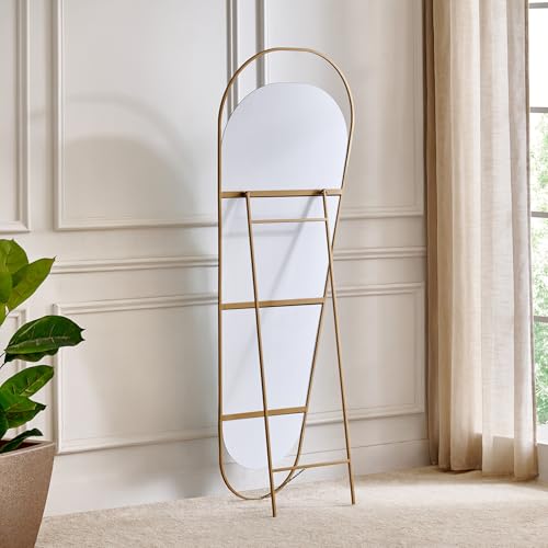 Image of Home Centre | Alchemy Metal Standing Mirror | Full Length Dresser Mirror | Gold | 1 Year Warranty