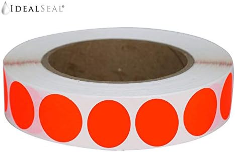 Color Coding Labels Super Bright Neon Orange Round Circle Dots for Organizing Inventory 1 Inch 1500 Total Adhesive Stickers (Neon Orange) (1500 Per Roll) image 4