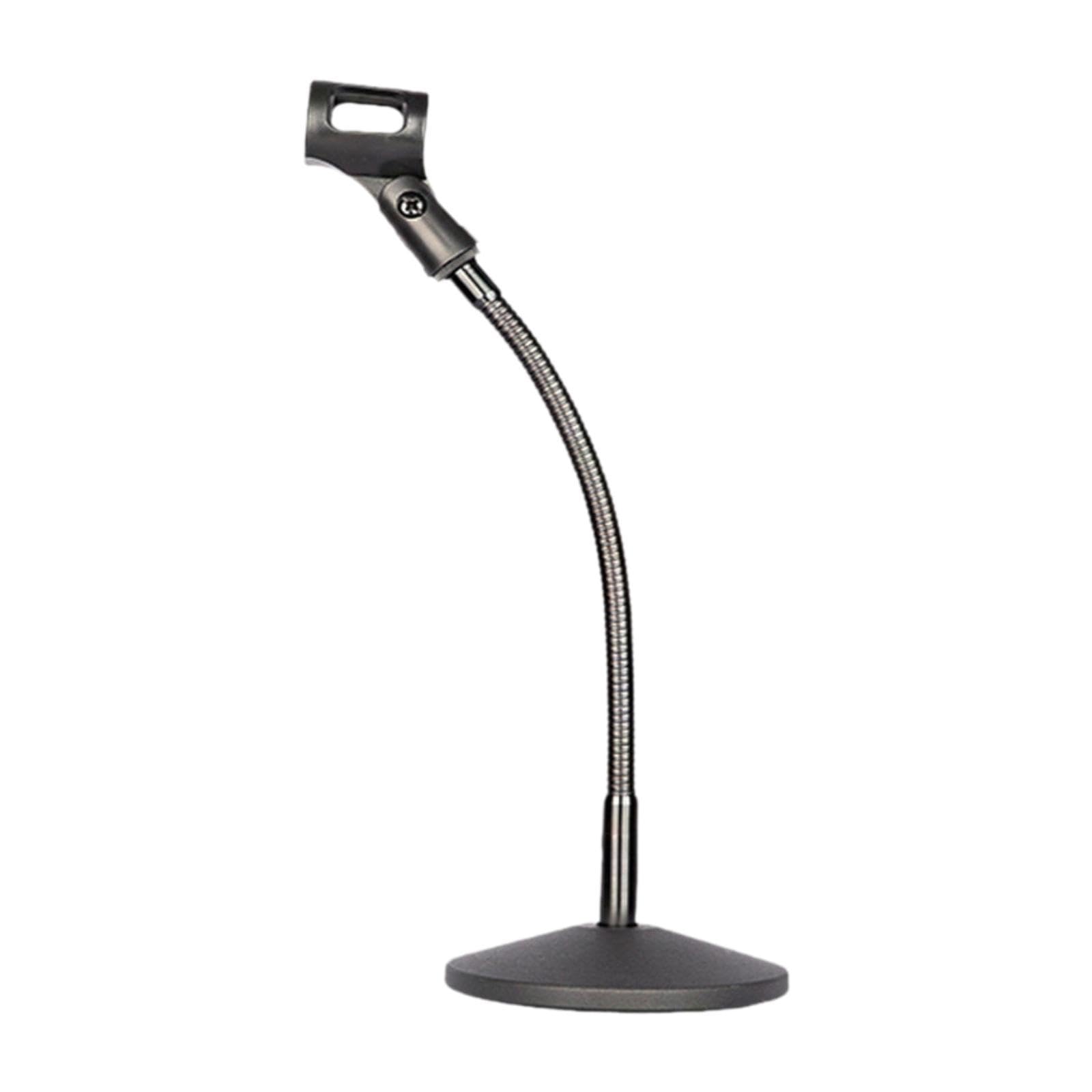 Support de micro col de cygne flexible noir, pied de table pour microphone - 8