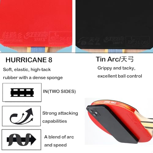 Raquete de tênis de mesa DHS Ping Pong, raquete profissional com estojo de transporte para torneios