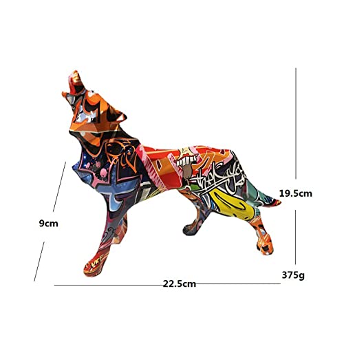 Estatua geométrica de lobo miniatura 5