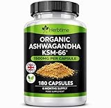 Herbtime Ashwagandha KSM-66, (6 Months Supply) 1 Per Day 1500mg High Strength 180 Vegan Capsules. High Strength Ashwagandha - Stress, Cortisol, Mood & Energy Support-UK Made, Boosted with 5% Withanolides