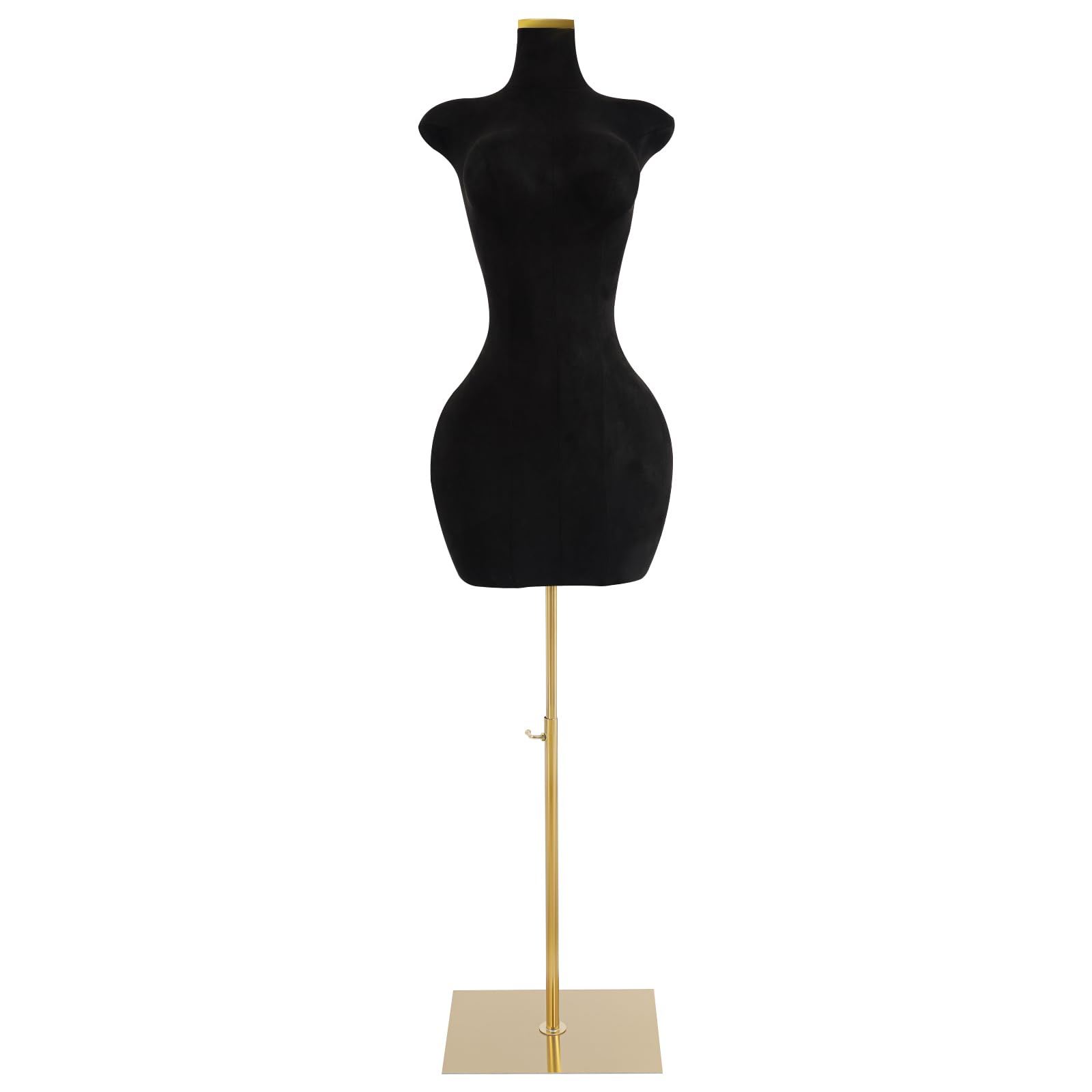 Schaufensterpuppe Weibliche Kleiderform Mannequin-Torso, verstellbare Höhe 150-210 cm Ständer, Schneiderpuppe für Kleidung, Kleid, Display (Schwarz, M)