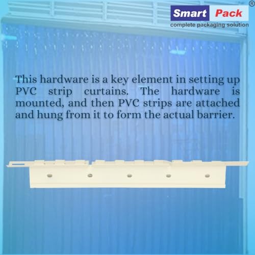 Image of SMART PACK Hooks Hardware for PVC Strip Curtains | Rod Brackets Set, PVC Strip, Plastic Curtain's Hooks, Window, Door Curtain Holder, Curtain Hanging Accessories | Pack of 1 Set