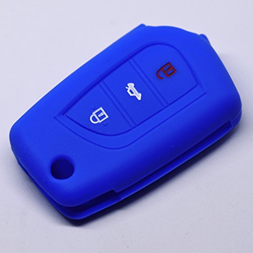 Key Soft Case Cover Funda Protectora de Silicona para la Llave del Coche Toyota AURIS Corolla Avensis/Color: Azul Oscuro