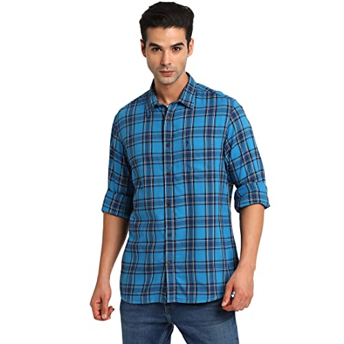 Image of Indian Terrain Men's Checkered Slim Fit Shirt