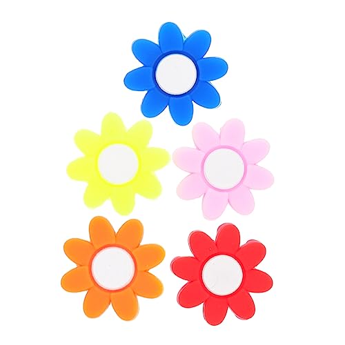 SUPVOX 5Pcs Silicone Tennis Racket Dampeners Flower Shocks Absorbers to Reduce Vibration Compatible with All Racket for Training and Matches Vibrant Colors